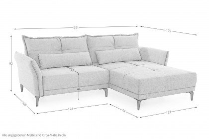 Tropea von Job - Ecksofa Ausführung rechts dunkelgrau