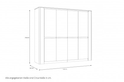 Vodol-sleeping von Forte - 4-türiger Kleiderschrank ca. 240 cm breit sand - schwarz