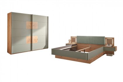 Simada von LIV'IN - Schlafzimmer-Set Eiche Artisan - salbei-grün