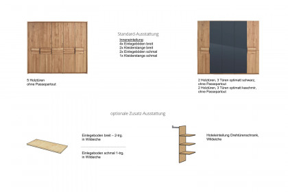 Castellos von Schösswender - Schlafzimmermöbel Wildeiche - schwarz