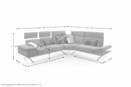 KOINOR Elements - Designersofa rechts rot