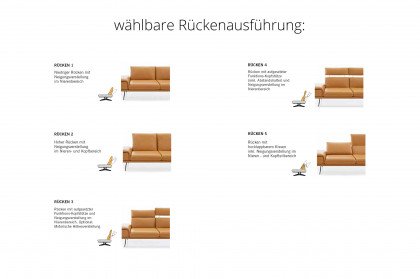 KOINOR Elements - Designersofa rechts rot