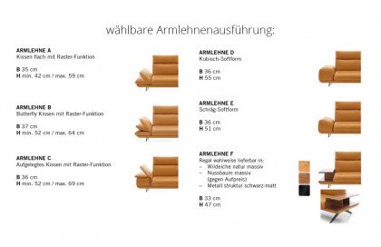 KOINOR Elements - Designersofa rechts rot