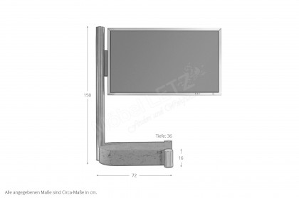 Individual art110 von Wissmann - TV-Halter Edelstahl und Schiefer