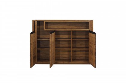 Aruba von SKALIK - Highboard Eiche massiv natur geölt/ schwarz