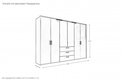 Henderson von set one by Musterring - Schrank graphit - Spiegel