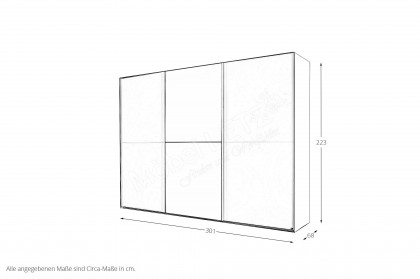 Henderson von set one by Musterring - Kleiderschrank 300 weiß - Spiegel