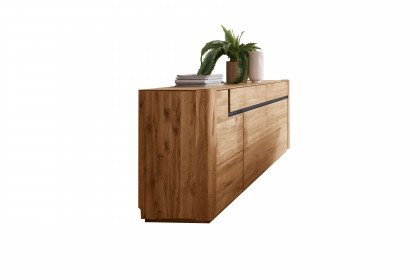 Aruba von SKALIK - Sideboard Eiche massiv natur geölt/ schwarz