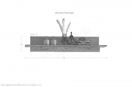 Aruba von SKALIK - Sideboard Eiche massiv natur geölt/ schwarz