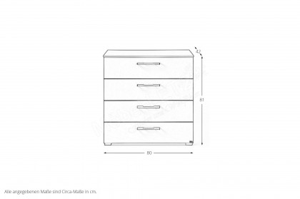 Henderson von set one by Musterring - Kommode mit Schubladen graphit