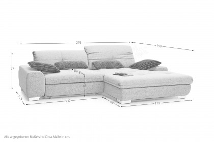 SO 1200 von set one by Musterring - Ecksofa Variante rechts grey