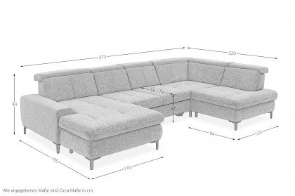 SO 3400 von set one by Musterring - Wohnlandschaft Variante rechts blue