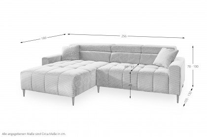 Simple von AZ Iwaniccy - Ecksofa links grau