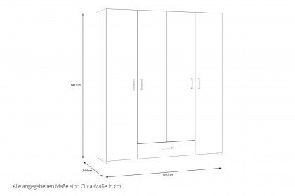 Econobox 1 von Forte - Mehrzweckschrank ca. 160 cm breit weiß - Eiche