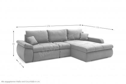 Rebel von AZ Iwaniccy - Polstersofa rechts hellgrau