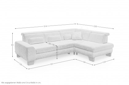 SO 3400 von set one by Musterring - Polsterecke Variante rechts anthrazit