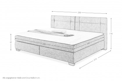 Family von Jockenhöfer - Boxspringbett 240 x 200 in Dunkelgrau