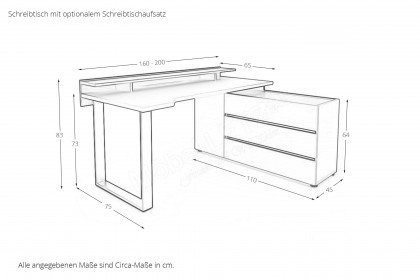 ZE+ von Rudolf - Home-Office 4-teilig hellgrau - Nussbaum natur