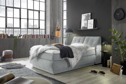 Fairfield von set one by Musterring - Boxspringbett 140 KT3 mit Stauraum light grey