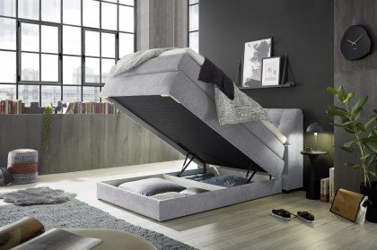 Fairfield von set one by Musterring - Boxspringbett 140 KT3 mit Stauraum light grey