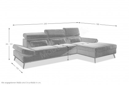 Mesa von AZ Iwaniccy - Eckcouch rechts grau