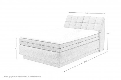 Fairfield von set one by Musterring - Boxspringbett 140 KT3 mit Stauraum taupe