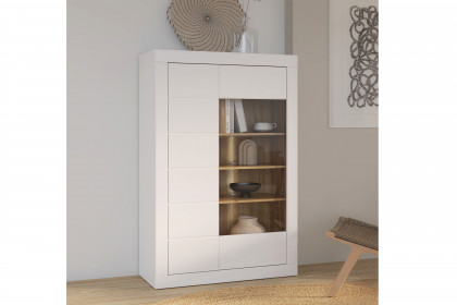 Lefkadas von Forte - Highboard white/ Mauvella Oak