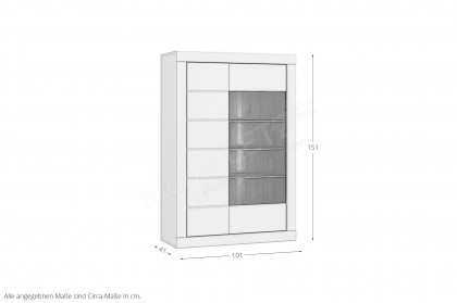 Lefkadas von Forte - Highboard white/ Mauvella Oak