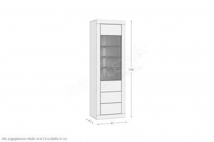 Lefkadas von Forte - Vitrine in White/ Mauvella Oak