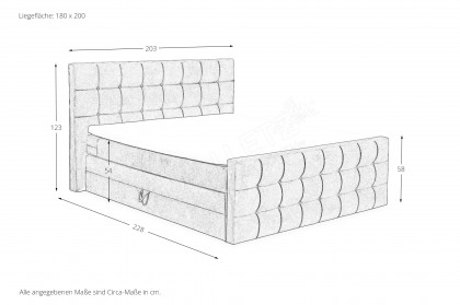 Richmond von set one by Musterring - Boxspringbett 180 mit Bettkasten