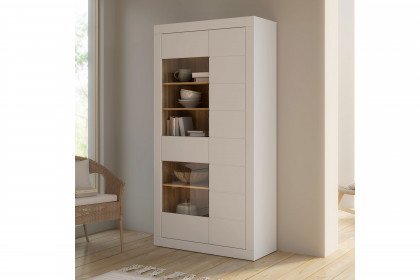 Lefkadas von Forte - Vitrine White/ Mauvella Oak