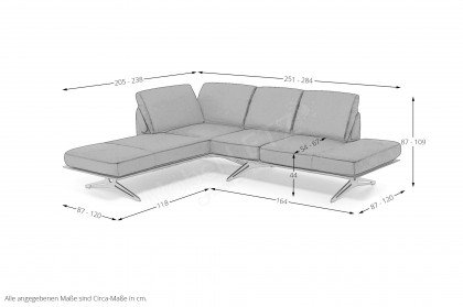 KOINOR Finero - Ecksofa links dunkelbraun