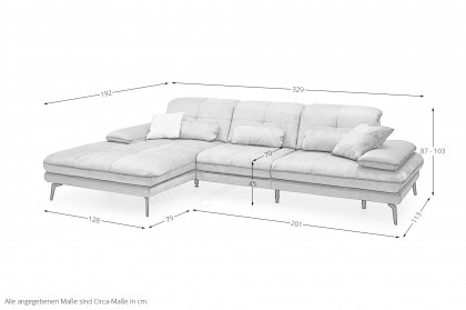 SO 3500 von set one by Musterring - Ecksofa Variante links alu