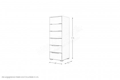 Formes von Rauch Orange - Hochkommode 40 Front Weißglas