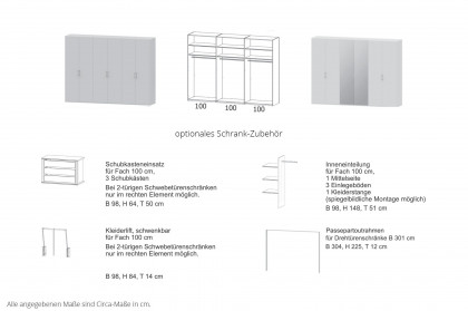 Henderson von set one by Musterring - Kleiderschrank graphit - Spiegel