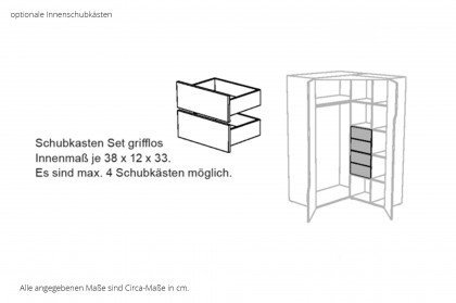 ZE+ von Rudolf - modernes Jugendzimmer: Eckschrank & Stauraumbett mit Polsterkopfteil