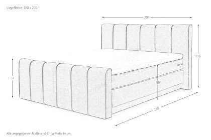 Fairfield von set one by Musterring - Boxspringbett mit Bettkasten KT2 grey