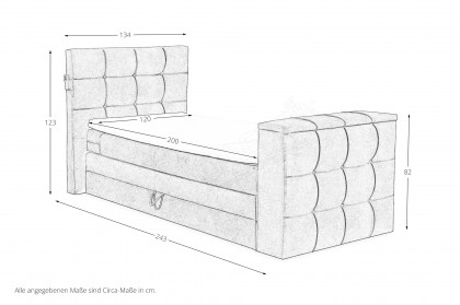 Richmond von set one by Musterring - Boxspringbett 120 mit Bettkasten + TV-Halterung