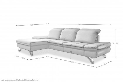 Modell 577 von Sofa-Team - Polsterecke links schwarz