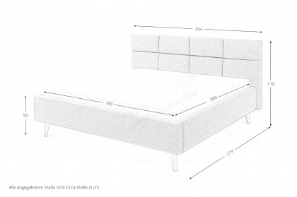 Cary von set one by Musterring - Polsterbett 180 hellgrau