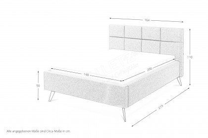 Cary von set one by Musterring - Polsterbett 140 hellgrau