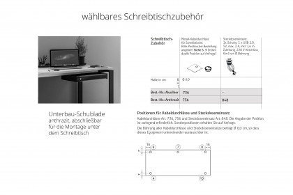 flow by rb 105 von Röhr-Bush - Schreibtischset mit Vitrine