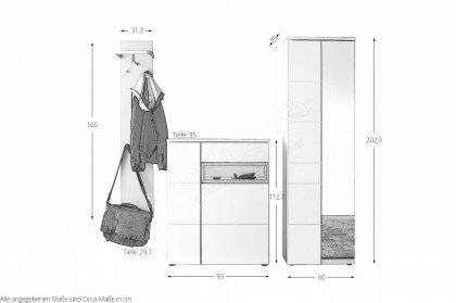 Fox-Foyer von Sudbrock - Garderobe in Weiß/ Terra