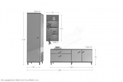 Join von Wehrsdorfer - Wohnwand in Lack graphit/ Asteiche