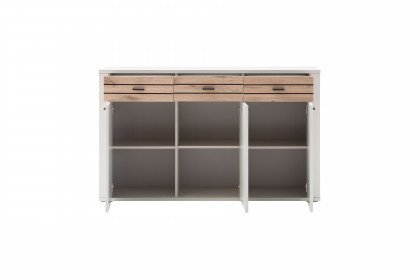 Mantena von MCA - Sideboard in Modern white mit Viking Oak