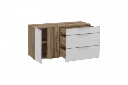 Valpin sleeping von Voglauer - Kombikommode 128 Eiche - Glas optiwhite