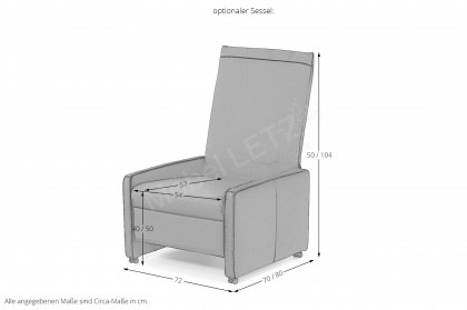 1501 von Himolla - Polstersofa Ausführung rechts grey