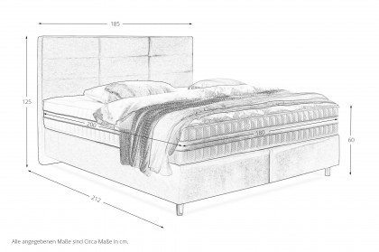 Asetto von vito - Boxspringbett Venus in Anthrazit