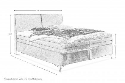 Asetto von vito - Boxspringbett Scana in Fossil