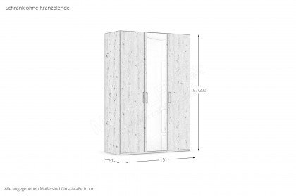 Cherie von vito - Kleiderschrank Asteiche mit Softclose-Funktion